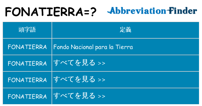 fonatierra は何の略します。