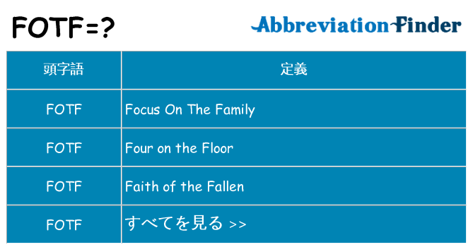 fotf は何の略します。