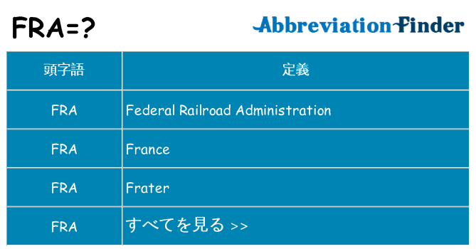 fra は何の略します。