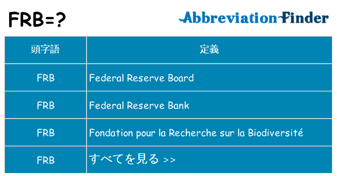 frb は何の略します。