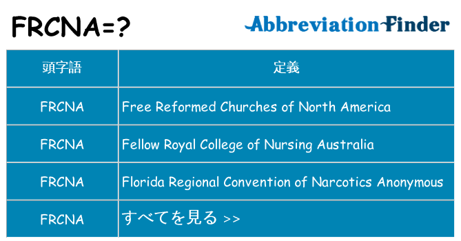frcna は何の略します。