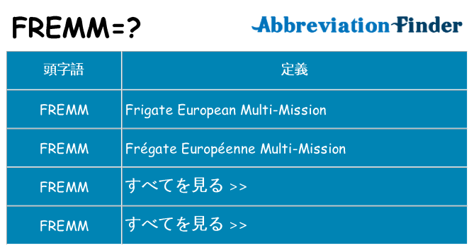 fremm は何の略します。