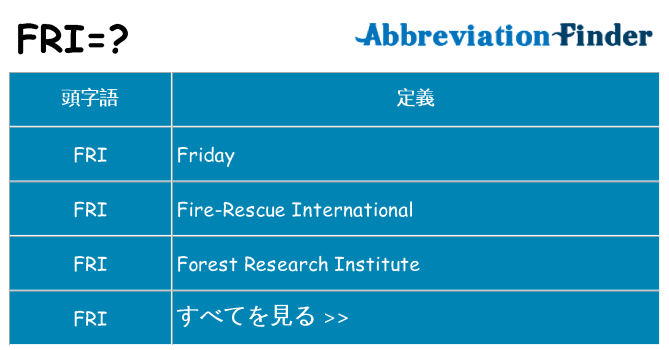fri は何の略します。