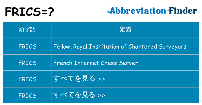 frics は何の略します。
