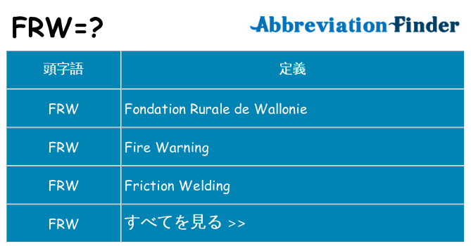frw は何の略します。