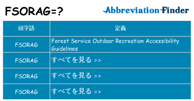 fsorag は何の略します。