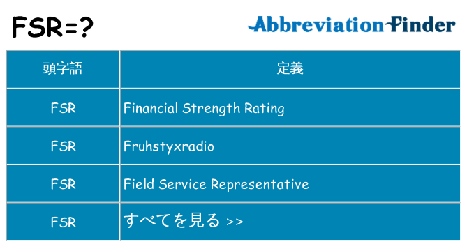 fsr は何の略します。