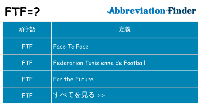 ftf は何の略します。