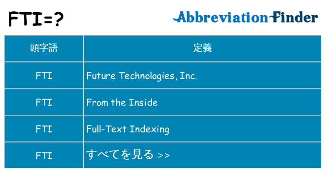 fti は何の略します。