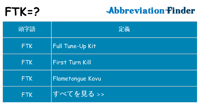 ftk は何の略します。