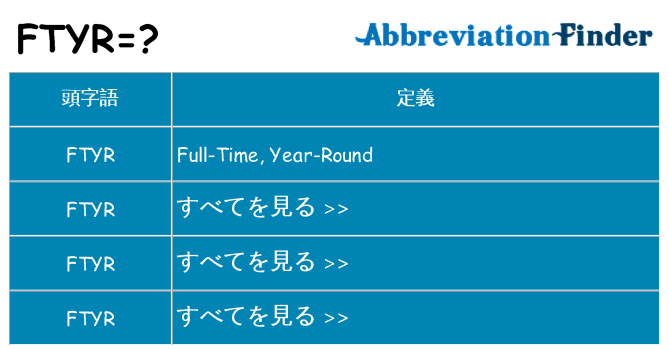 ftyr は何の略します。