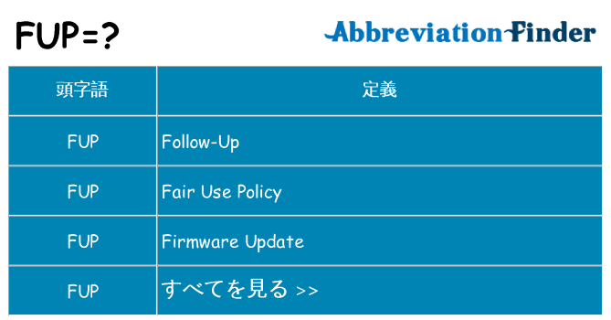 fup は何の略します。
