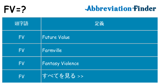 fv は何の略します。