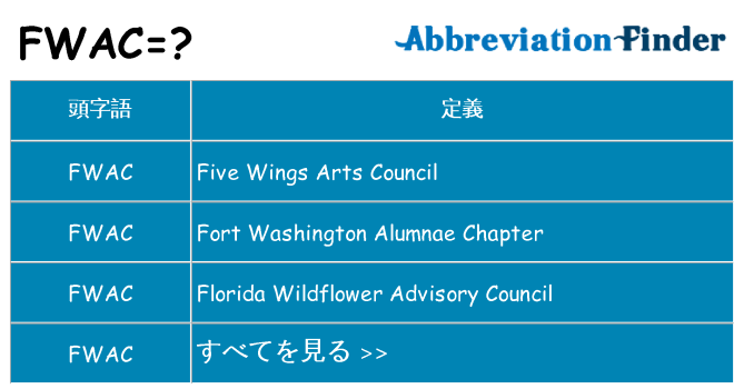 fwac は何の略します。
