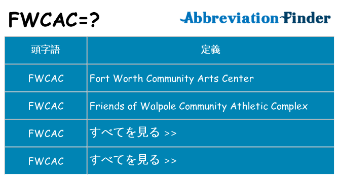 fwcac は何の略します。