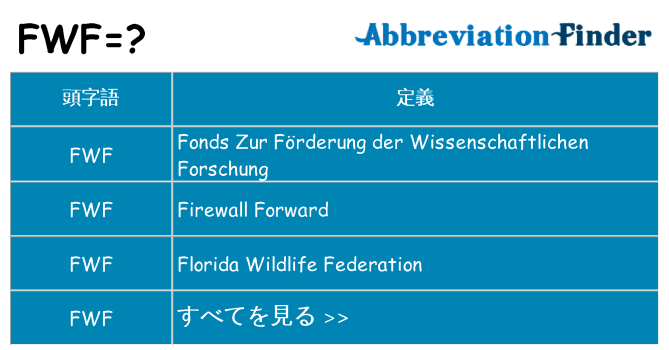 fwf は何の略します。
