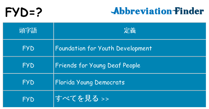 fyd は何の略します。