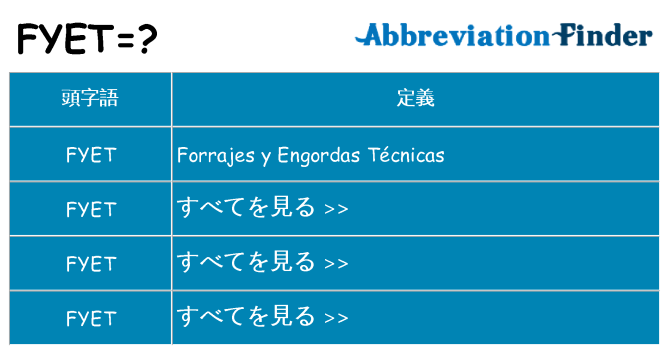 fyet は何の略します。