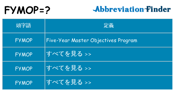 fymop は何の略します。