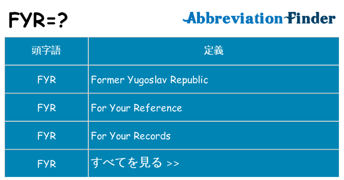 fyr は何の略します。