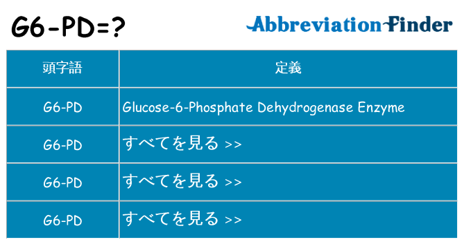 g6-pd は何の略します。