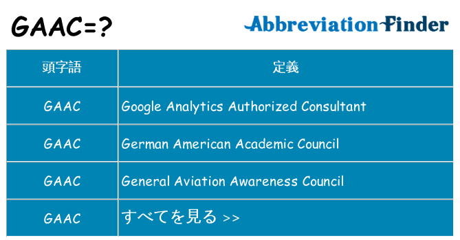 gaac は何の略します。