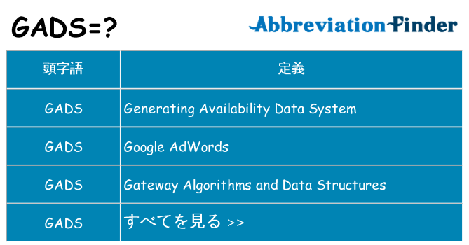 gads は何の略します。