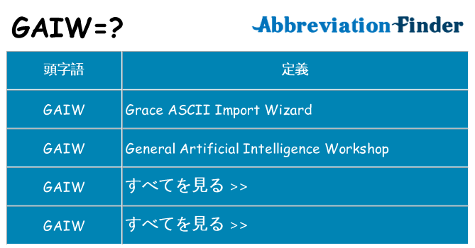 gaiw は何の略します。