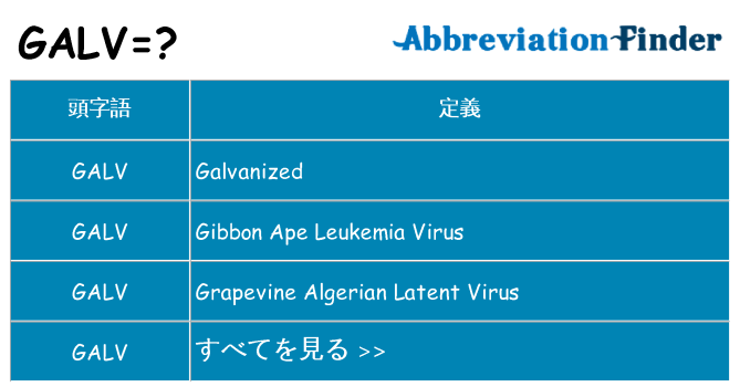 galv は何の略します。