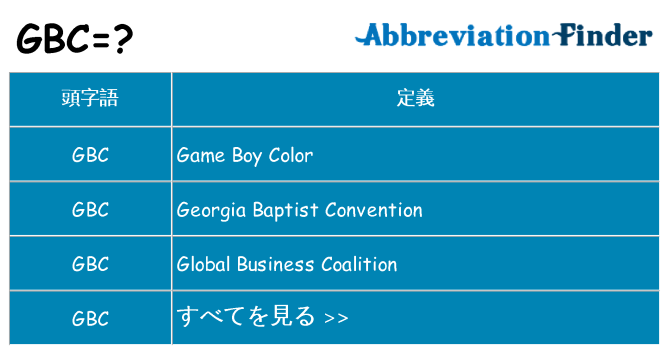 gbc は何の略します。