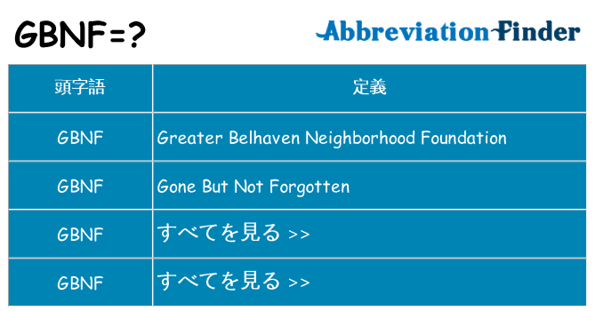 gbnf は何の略します。