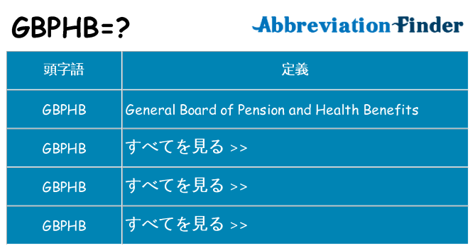 gbphb は何の略します。