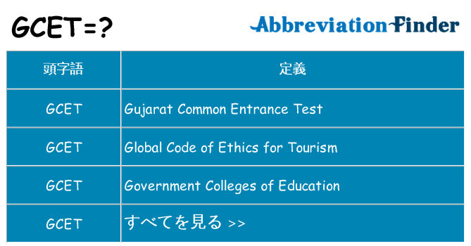 gcet は何の略します。