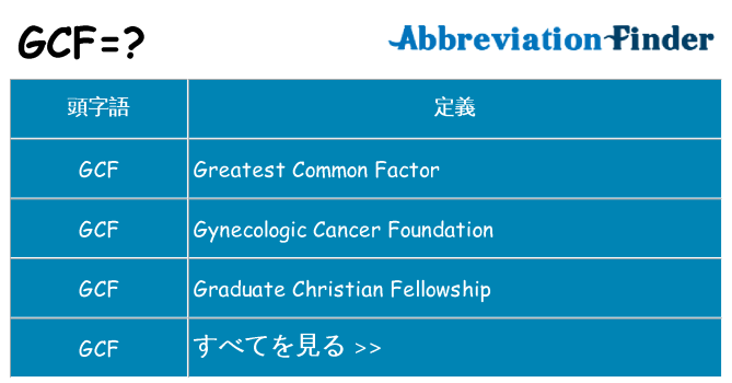 gcf は何の略します。