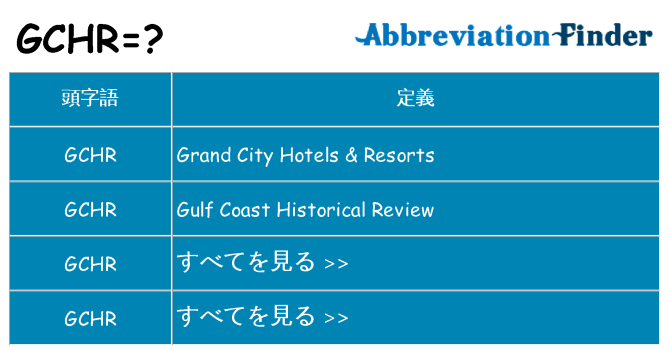 gchr は何の略します。