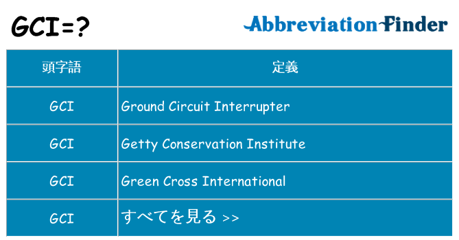 gci は何の略します。