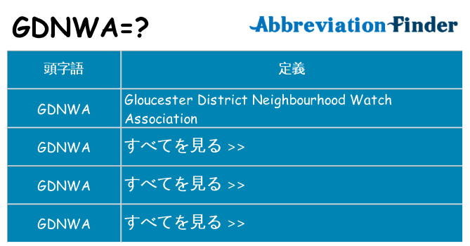 gdnwa は何の略します。