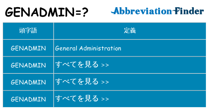 genadmin は何の略します。