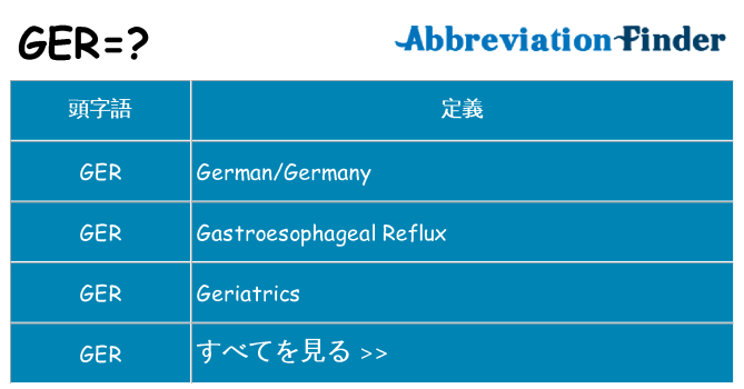 ger は何の略します。