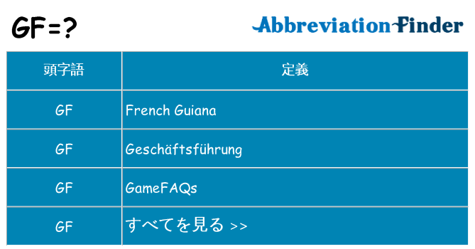 gf は何の略します。