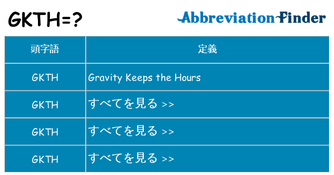 gkth は何の略します。