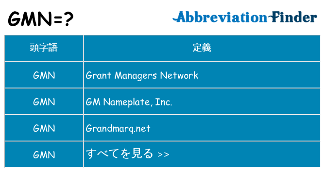 gmn は何の略します。