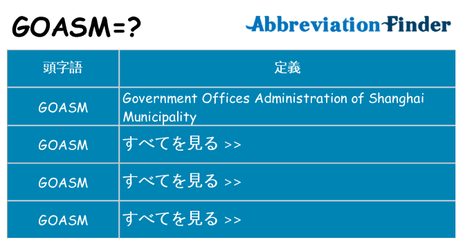 goasm は何の略します。