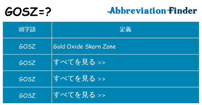 gosz は何の略します。