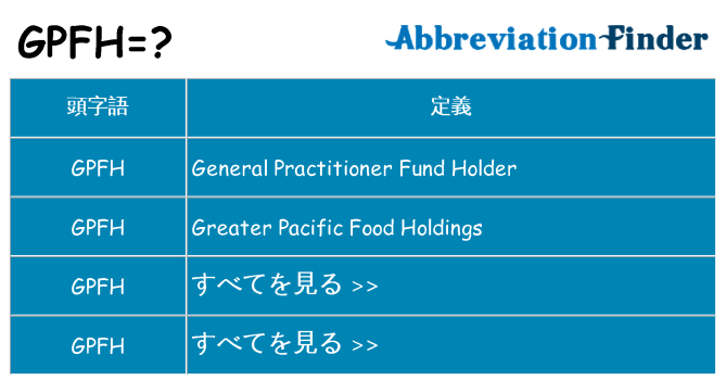 gpfh は何の略します。