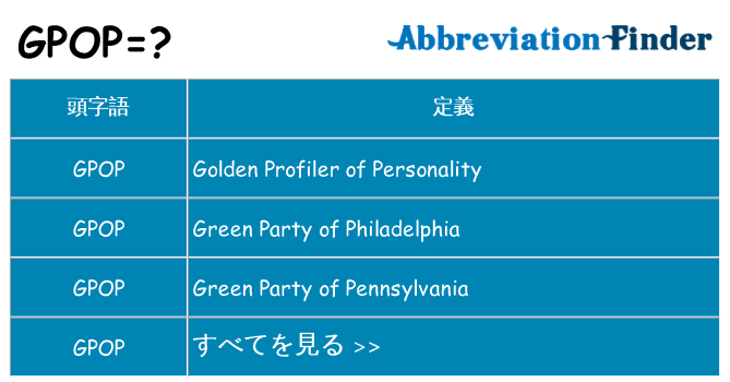 gpop は何の略します。