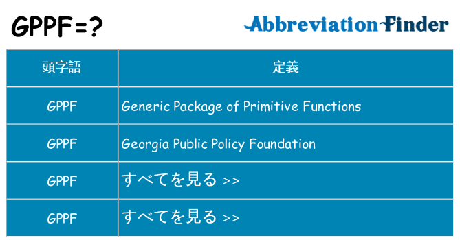 gppf は何の略します。