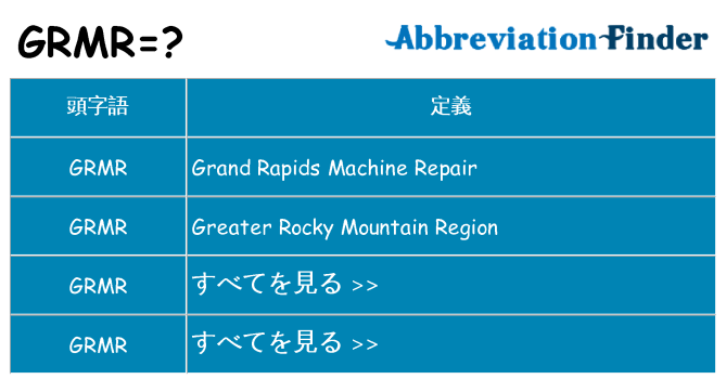 grmr は何の略します。