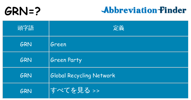 grn は何の略します。