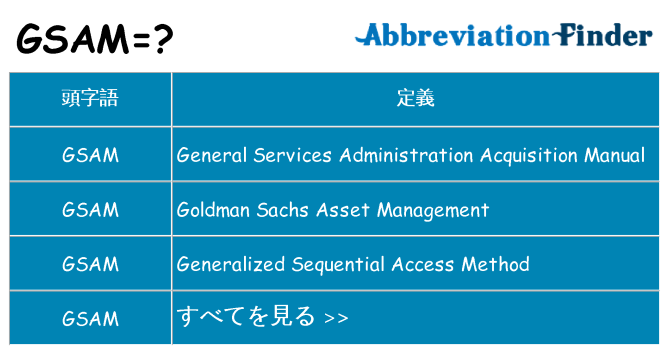 gsam は何の略します。